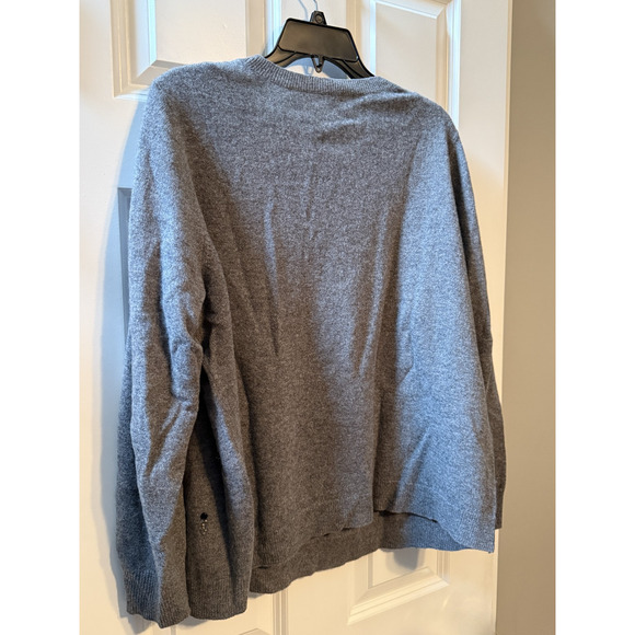 Halogen Cashmere Size 2X Rhinestone Beaded Sequin Stone Gray Sweater Hearts Eye - Picture 5 of 10